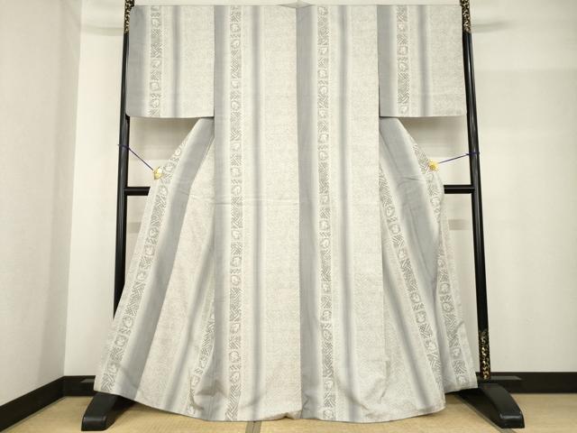 Kimono - 平和屋着物●結城紬　80亀甲　みみずく　ミミズク　飛び亀甲柄　やまと誂製　正絹　逸品　AABF8202ck