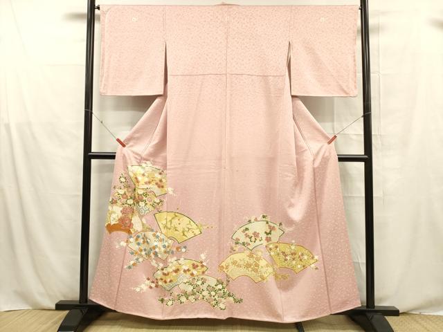 平和屋着物■豪華色留袖　地紙花文　金彩　正絹　逸品　DABE6103cm