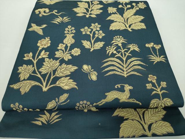 平和屋着物●西陣　川島織物　全通柄　本袋帯　鳥獣花文　金糸　正絹　逸品　DABD1825ps
