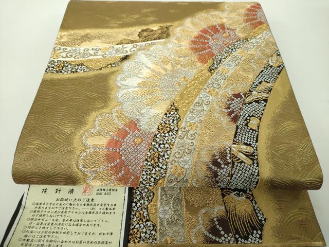 平和屋着物●西陣の名門 加納幸謹製 六通柄袋帯 宝尽くし花文 金銀糸 上代98万 反端・証紙付き 正絹 逸品 DABE5313ps