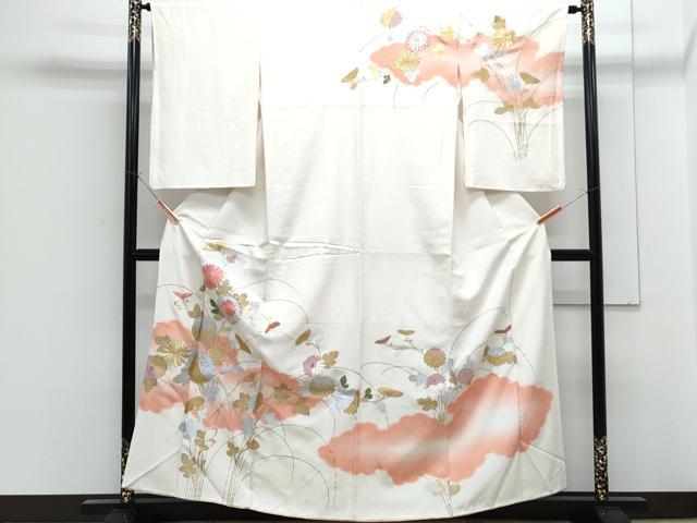 Rakuten - 平和屋着物■訪問着　刺繍　草花文　暈し染め　金銀彩　正絹　逸品　CABF1904th