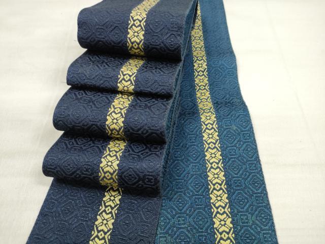 平和屋着物◎男性　本場筑前博多織　両面　角帯　献上　正絹　逸品　DABE2382xg