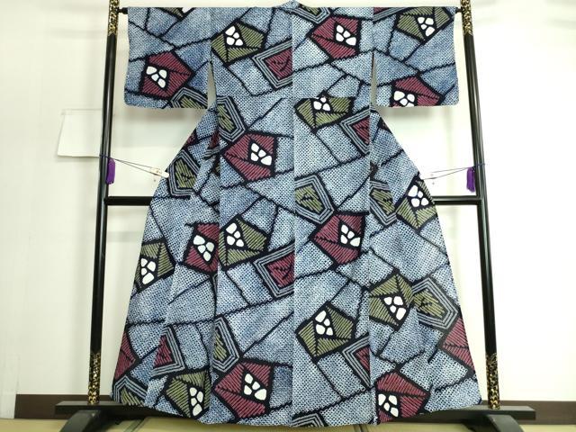 平和屋着物∴極上　夏物　浴衣　有松鳴海絞り　抽象文様　綿　逸品　DZAA20175kh5