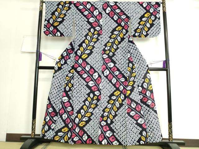 Female Yukatas - 平和屋着物∴極上　夏物　浴衣　有松鳴海絞り　草葉文　綿　逸品　DZAA20176kh5