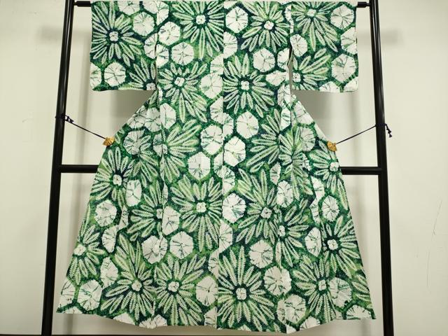 Female Yukatas - 平和屋着物∴極上　夏物　浴衣　有松鳴海絞り　舞花文　綿　逸品　DZAA20299kh5