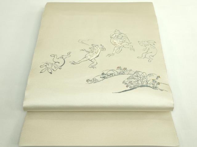 平和屋着物●極上　太鼓柄袋帯　天然ぜんまい糸　鳥獣戯画　逸品　DZAB5070kh6 heiwaya-11133487 平和屋 パッケージ画像