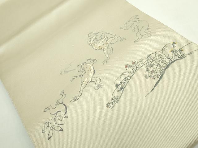 平和屋着物●極上　太鼓柄袋帯　天然ぜんまい糸　鳥獣戯画　逸品　DZAB5070kh6 heiwaya-11133487 平和屋 サンプル画像2