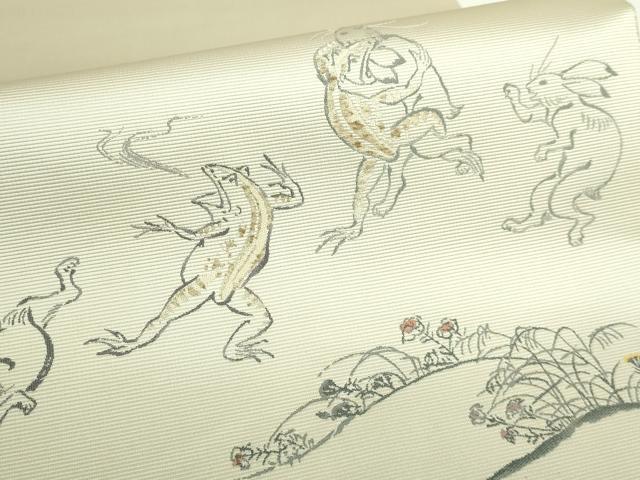 平和屋着物●極上　太鼓柄袋帯　天然ぜんまい糸　鳥獣戯画　逸品　DZAB5070kh6 heiwaya-11133487 平和屋 サンプル画像3
