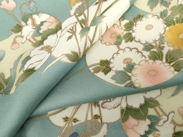 Kimono - 平和屋着物●上質な小紋　枝花文　金彩　正絹　逸品　未使用　AABG9955cs