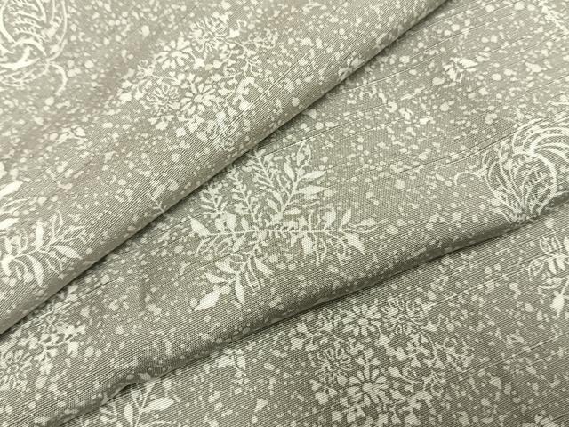 平和屋着物●上質な小紋　紬地　草花文　正絹　逸品　AABH0835fy