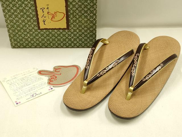 平和屋着物＊夏物　和装小物　心斎橋 てんぐ　草履　網代　逸品　未使用　AABG8997ay
