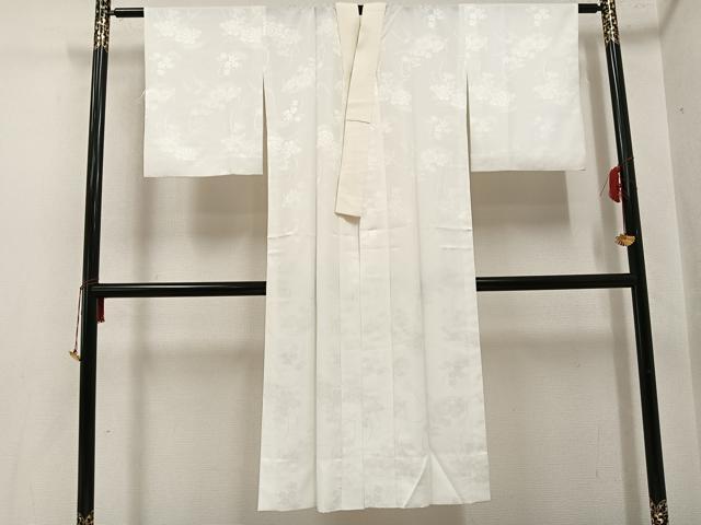 平和屋着物●長襦袢　無双仕立て　花地紋　正絹　逸品　AABH6830ph