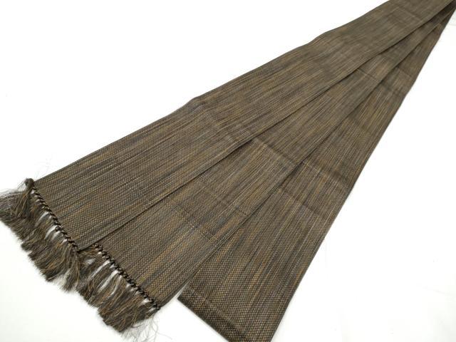 Obi - 平和屋着物●男性　本場筑前博多織　角帯　霞文　正絹　逸品　CABE4715hy