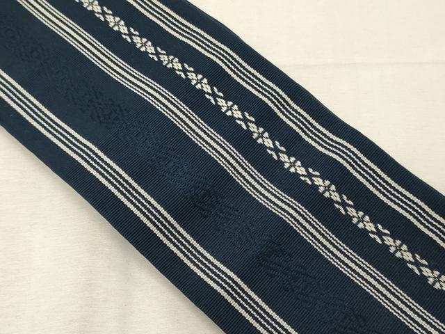 Obi - 平和屋着物◎男性　本場筑前博多織　両面　角帯　献上　正絹　逸品　CABF5683oy