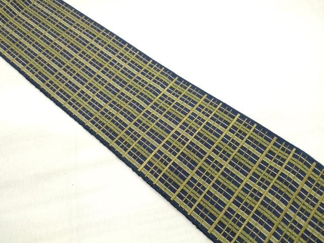 Obi - 平和屋着物◎男性　本場筑前博多織　角帯　格子　正絹　逸品　DABE2335xg