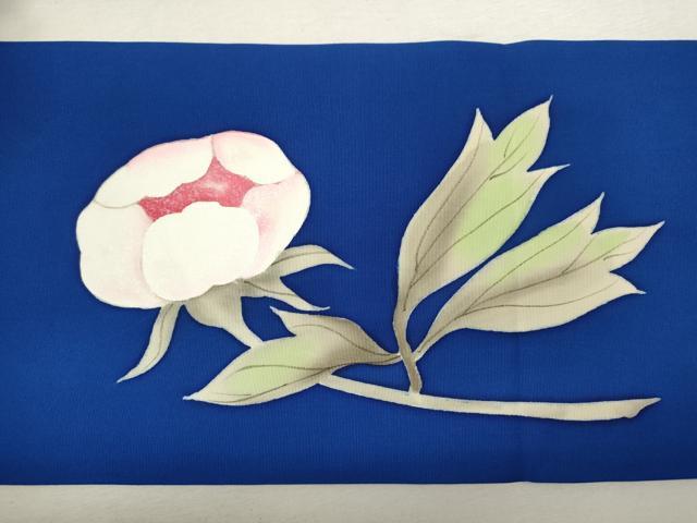 平和屋着物◎塩瀬　九寸名古屋帯　枝牡丹　正絹　逸品　CABF2869ze