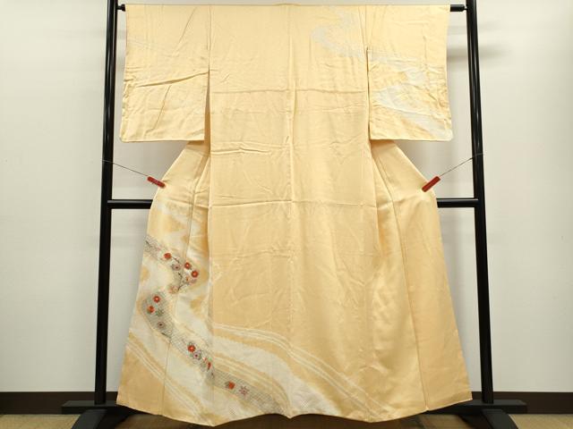 Rakuten - 平和屋着物■訪問着　絞り　刺繍　道長草花文　金彩　高島屋扱い　正絹　逸品　CABF2917ze
