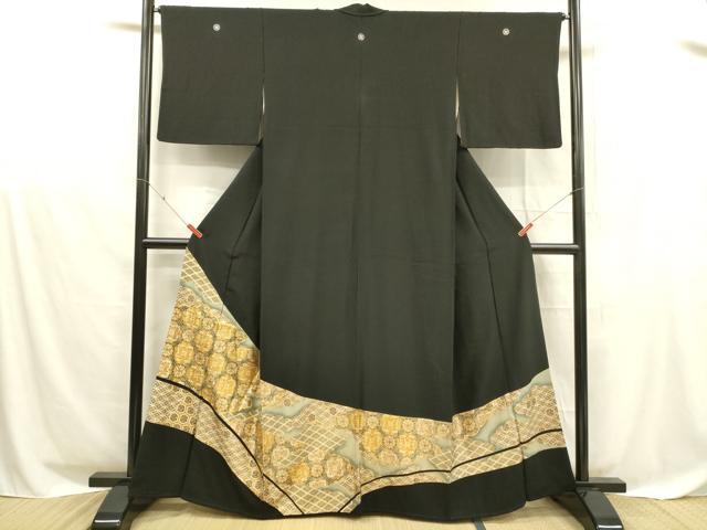 乐天商城 - 平和屋着物■豪華黒留袖　花菱文　暈し染め　金彩　正絹　逸品　DABD6868cm