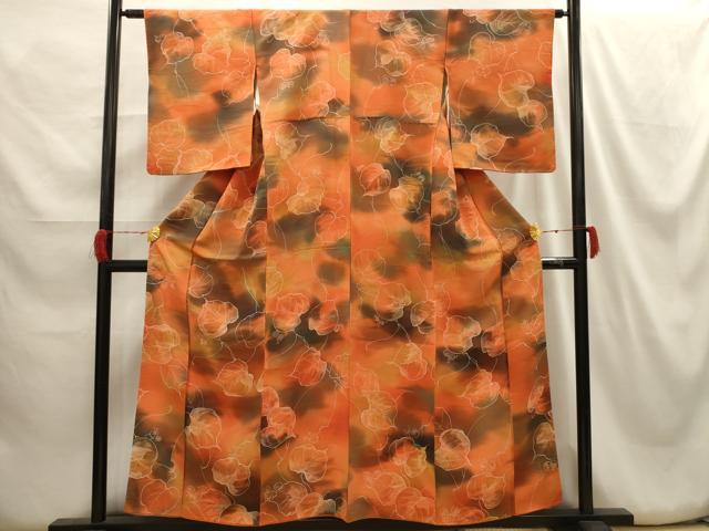 Kimono - 平和屋着物■上質な小紋　地紋起こし　蔦の葉文　暈し染め　正絹　逸品　AABH5975sx