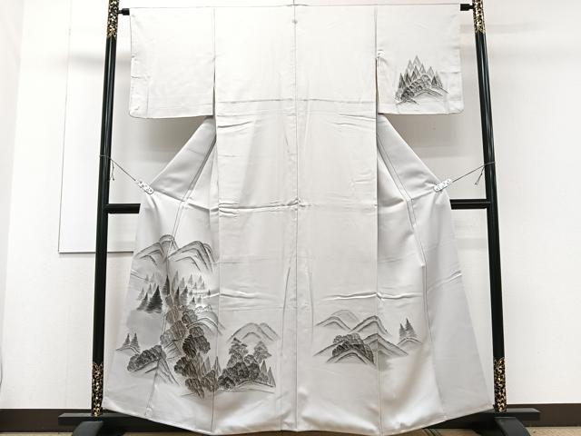 Kimono - 平和屋着物■訪問着　手描き　遠山樹林文　正絹　逸品　CABE9814xi