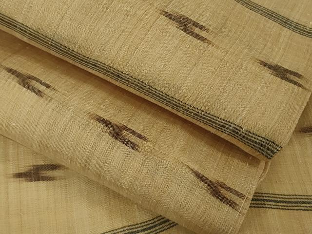 平和屋本店＊極上　夏物　芭蕉布　手積み芭蕉糸100％　絣絵　逸品　未使用　DZAB6544kh6