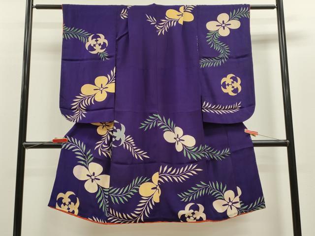 平和屋着物[]アンティーク 大正ロマン 七五三 女の子 7歳 祝着 四つ身 草花文 逸品 CAAZ7153ze