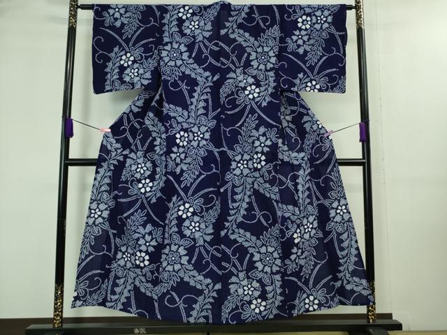 女用日式浴衣 - 平和屋着物∴極上　夏物　浴衣　有松鳴海絞り　草花文　綿　逸品　DZAA20204kh5