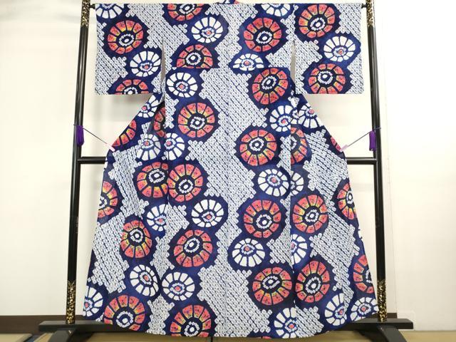 Female Yukatas - 平和屋着物∴極上　夏物　浴衣　有松鳴海絞り　輪　綿　逸品　DZAA20212kh5