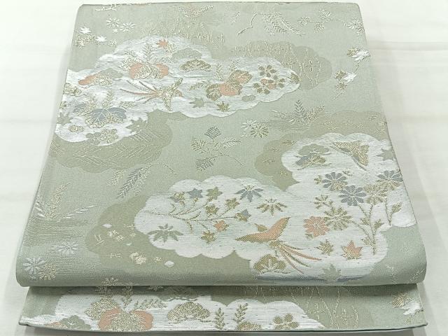 Rakuten - 平和屋着物◎六通柄袋帯　花鳥文　金銀糸　正絹　逸品　AABH5544uk