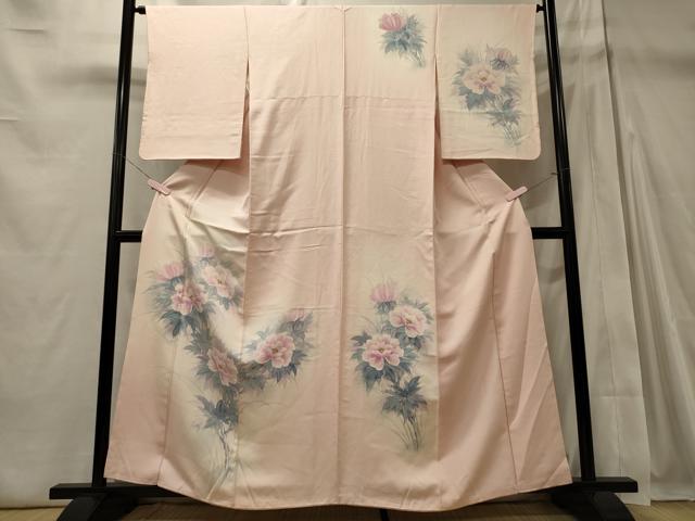 平和屋着物■訪問着　手描き　草花文　暈し染め　正絹　逸品　CABD6559oy