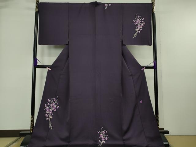 Uramono - 平和屋本店●極上　本加賀友禅作家　吉本大輔　訪問着　ロング丈　シンフォニー　深紫色地　やまと誂製　証紙付き　逸品　DZAB6555kh6