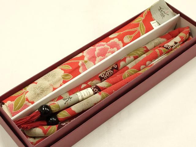 Other - 平和屋着物●和装小物　帯締め・帯揚げセット　丸ぐけ　花柄　木玉　撚り房　逸品　未使用　AABH6793ay