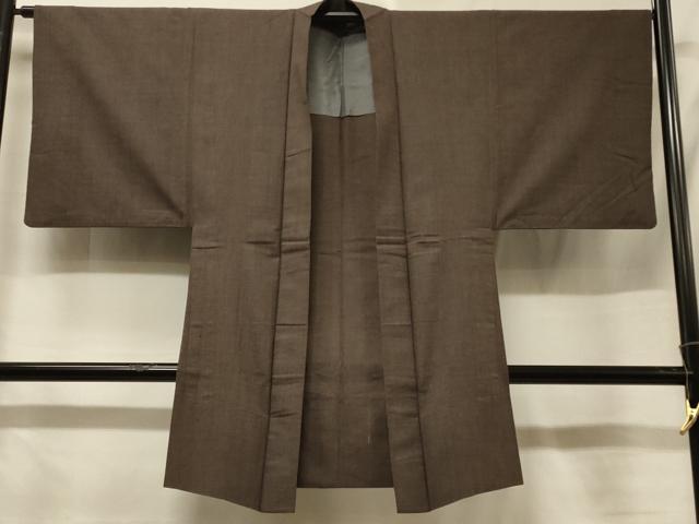 Other - 平和屋着物＃男性　長羽織　紬地　単衣　格子柄　正絹　逸品　CABF1219in
