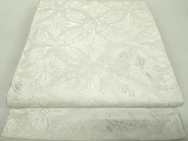 平和屋着物●西陣の名門　加納幸謹製　六通柄袋帯　唐織　花菱文　銀糸　正絹　逸品　DABD1938ps