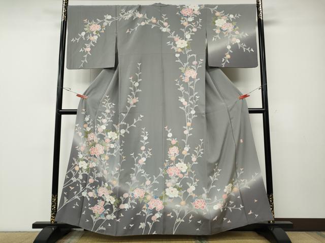 Uramono - 平和屋着物●訪問着　友禅　作家物　枝花文　暈し染め　正絹　逸品　CABE7069ut