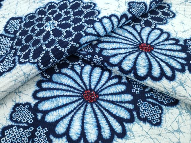 Female Yukatas - 平和屋着物∴夏物　浴衣　舞菊文　リップル生地　綿　逸品　CABE8844ng