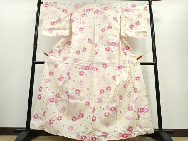 平和屋の平和屋着物∴夏物 浴衣 舞桜 ラメ 綿 逸品 CABE8854ng｜アングル2