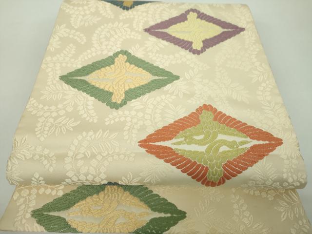 Rakuten - 平和屋着物●両面　全通柄袋帯　唐織　双鶴菱　正絹　逸品　DABD1922ps