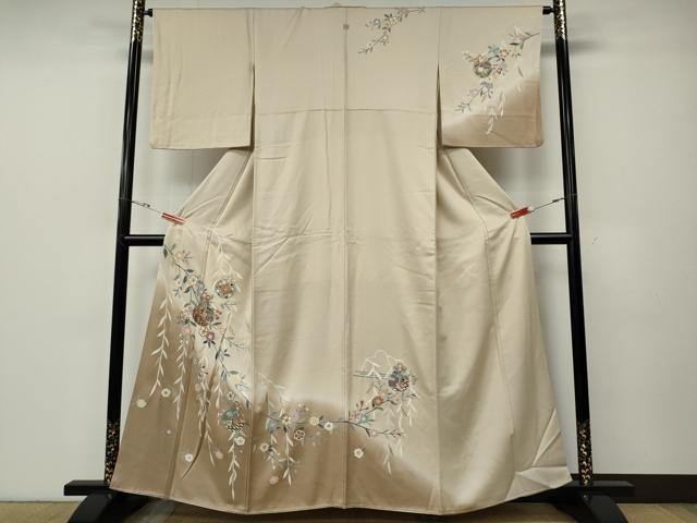 Uramono - 平和屋着物●訪問着　仕覆枝花文　暈し染め　金彩　正絹　逸品　CABE6900ut
