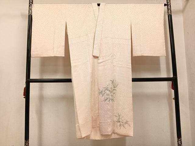 平和屋着物●本加賀友禅作家　奥田勝将　長襦袢　袷　草花文　正絹　逸品　AABH4170ph