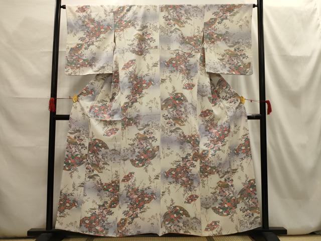 Uramono - 平和屋着物■上質な小紋　色紙重ね花文　暈し染め　金彩　正絹　逸品　AABH6260sx