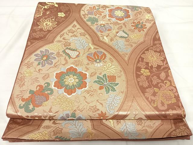 Rakuten - 平和屋着物◎六通柄袋帯　唐織　立涌花文　金糸　正絹　逸品　AABI0986yx