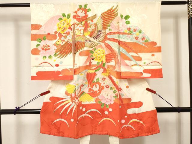 Kimono （For Girls） - 平和屋着物[]お宮参り　女の子　祝着　産着　初着　のしめ　貝桶花文　暈し染め　金彩　逸品　DABC5349ma