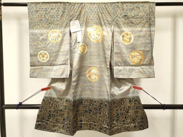 平和屋着物[]お宮参り　男の子　祝着　産着　初着　のしめ　龍　兜　飛鳥松丸文　暈し染め　金銀彩　逸品　未使用　DABC5373ma