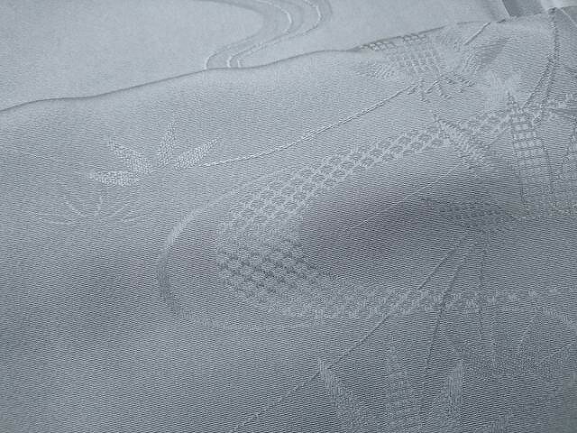 平和屋着物■上質な色無地　流水地紋　銀鼠色　正絹　逸品　CAAR7529yk