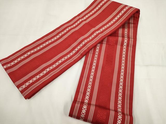 平和屋着物◎本場筑前博多織 半幅帯 献上 正絹 逸品 AABH7909wj