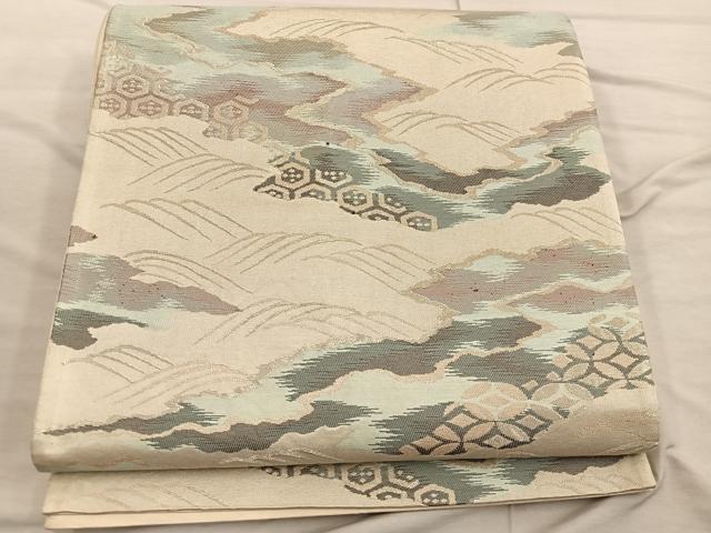 Rakuten - 平和屋着物◎六通柄袋帯　流水吉祥文　金糸　正絹　逸品　BAAX4445mz