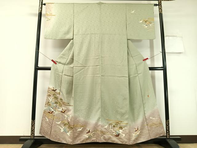 平和屋着物▼木村吉章　訪問着　飛鶴浜松文　暈し染め