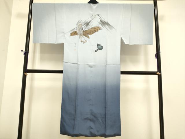 Other - 平和屋着物■男性　長襦袢　袷　一富士二鷹三茄子　暈し染め　正絹　逸品　DABE9553du