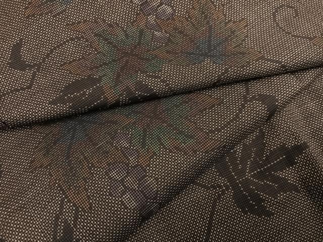 平和屋着物●本場大島紬　カタス7マルキ　葡萄唐草文　正絹　逸品　AABH0441ph